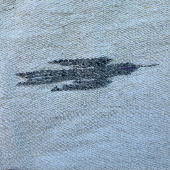 Serape Thunderbird in Flight Woven Blanket Rug Fringe Native American 47.5x80 - Picture 9 of 16